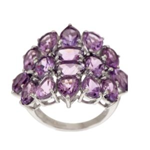 10.00 Carat tw Brazilian Amethyst Sterling Ring